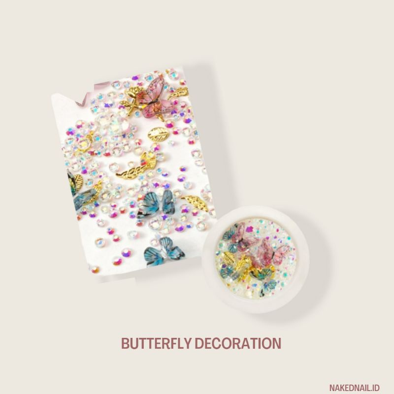 butterfly decoration nail art rhinestone kupu kupu hiasan kuku nail nailart nail art hiasan kuku