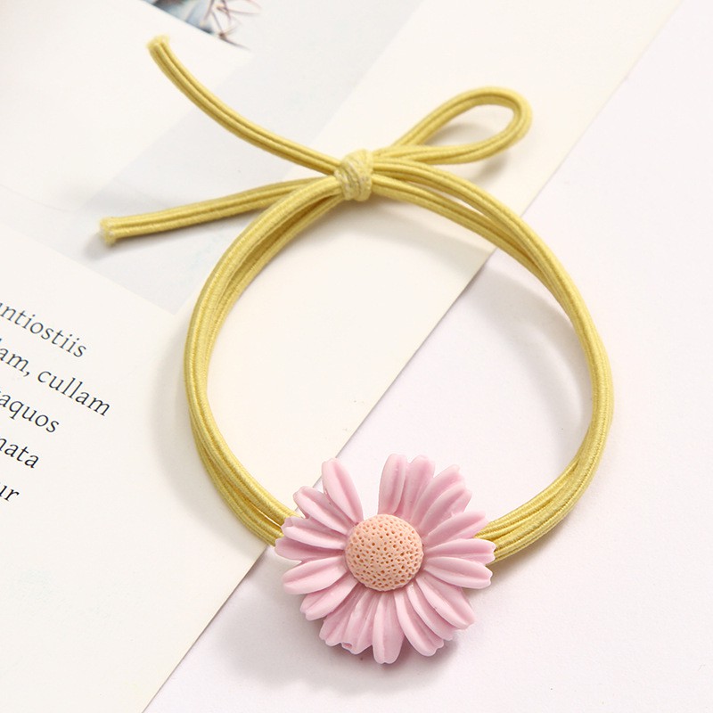MURMURE.ID | [PILIH WARNA] KARET RAMBUT IMPORT MOTIF BUNGA DAISY IKAT RAMBUT WANITA ALA KOREA HA054-KUNING KECIL