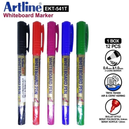 

Artline whiteboard refillable bullet twin chisel nib ujung bulat dan pahat spidol papan tulis