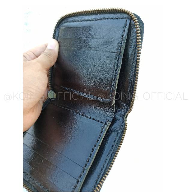 KOING DOMPET PRIA FULL KULIT ASLI ORIGINAL LIPAT RIT CUSTOM NAMA