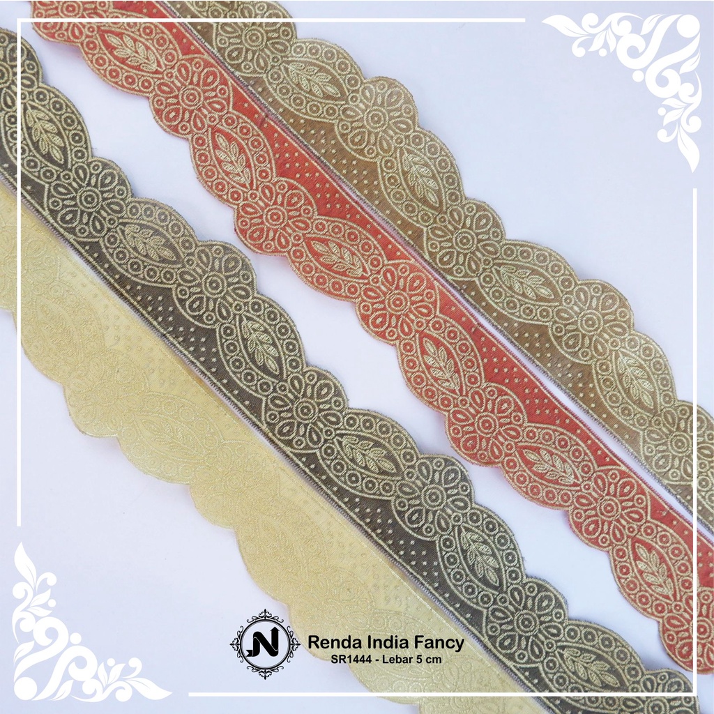 

RENDA FANCY SR1444 PER ROLL pita lebaran selamat hari raya idul fitri eid mubarak aksesoris pita renda ribbon lace trim india bunga bordir hampers wrapping kado parcel