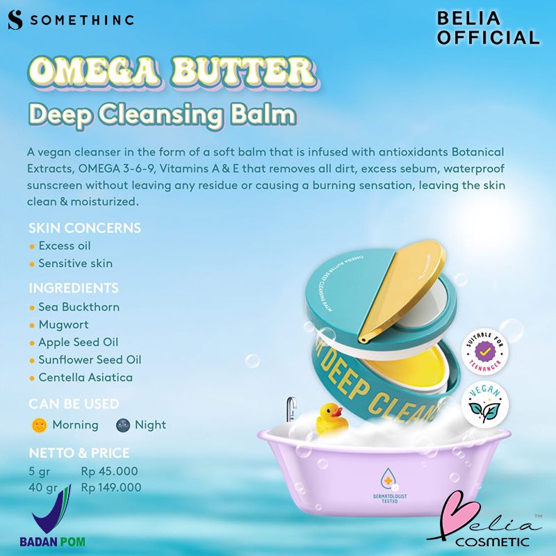 ❤ BELIA ❤ SOMETHINC Omega Butter Deep Cleansing Balm | Cleansing Balm | Pembersih Make Up (✔BPOM)