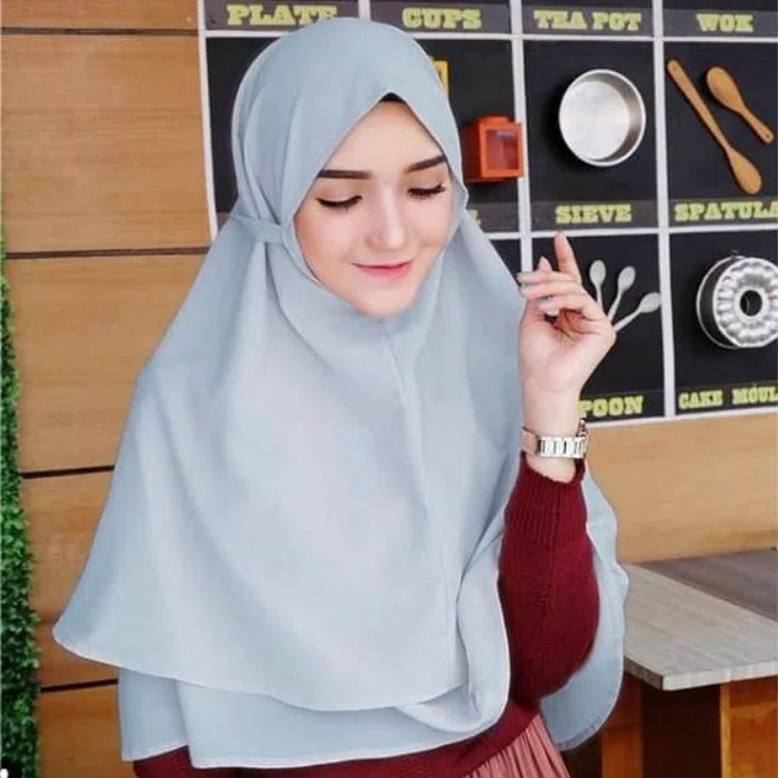 Khimar Bergo tali belakang Tanpa Pet