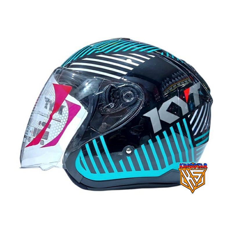 HELM KYT KYOTO #4 MOTIF | BLACK GREEN | SINGLE VISOR