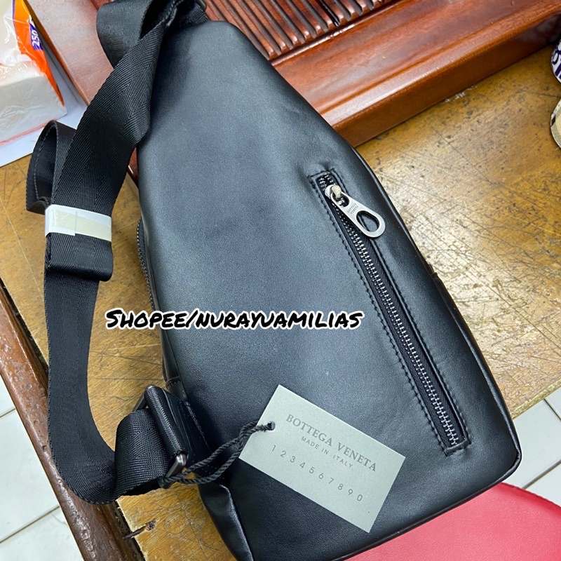 Tas selempang pria Bottega kulit asli tas slempang pria branded import body bag pria branded