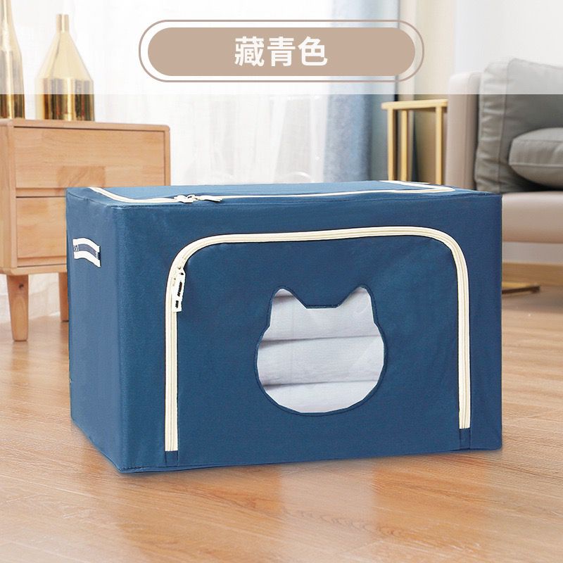 (BOW) 100L Storage Box Jumbo Transparan Kotak Penyimpanan Organizer Double Zipper Serbaguna 19AQ21