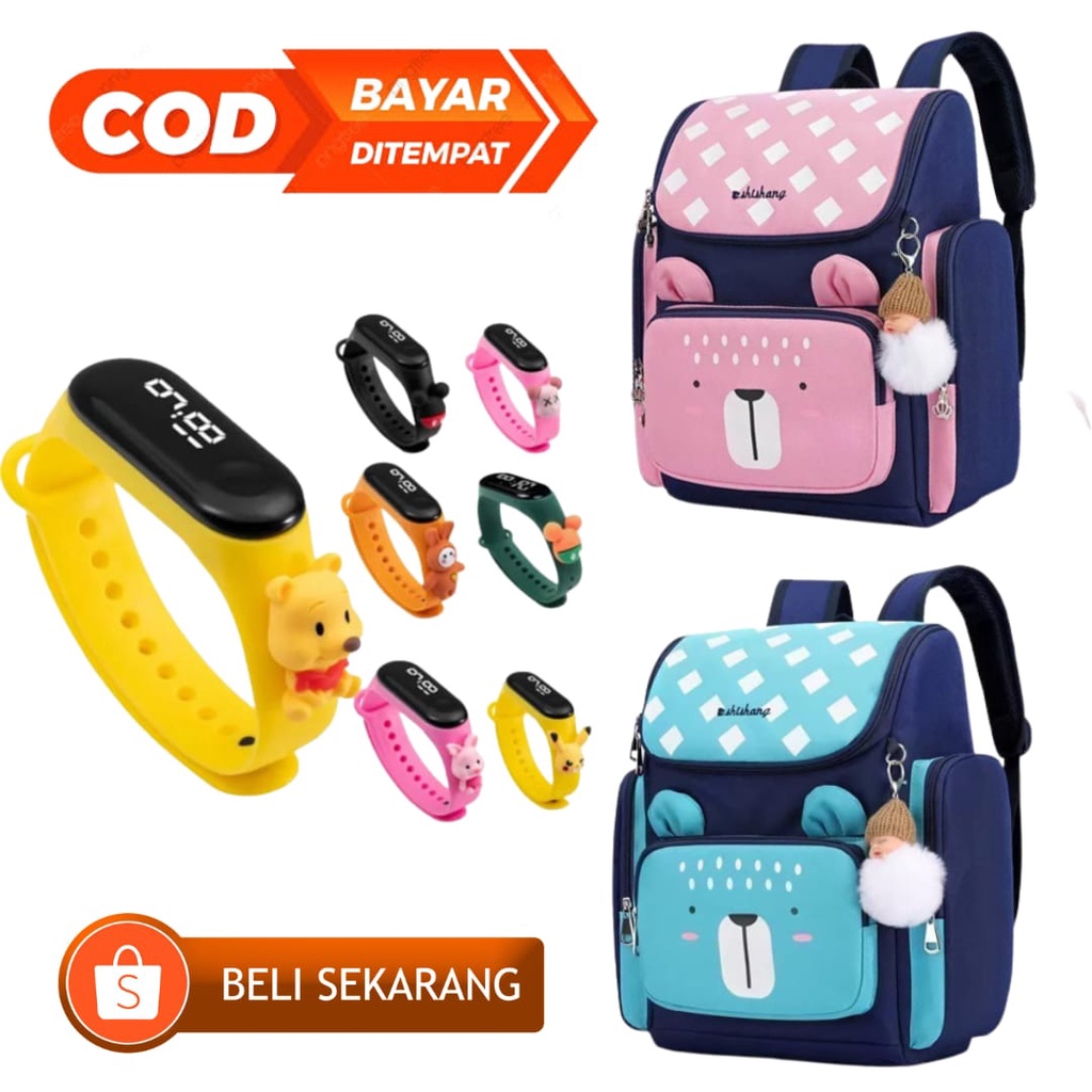 NIQABIS TAS RANSEL ANAK PEREMPUAN POLKA BEAR TAS SEKOLAH ANAK PG PAUD TK SD SMP TAS ANAK CEWEK MURAH