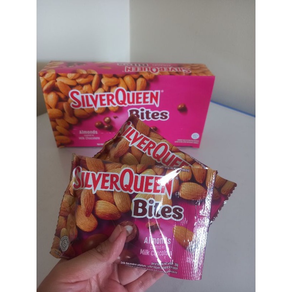 

promo coklat silverqueen bites almond 30gr