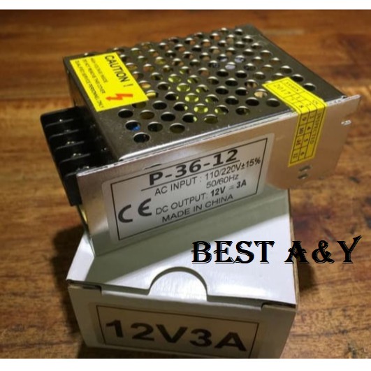 Power Supply  12V 3A Jaring Adaptor Switching 110V/220V