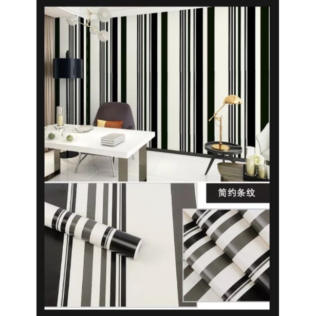 Wallpaper Sticker Dinding Motif Salur Hitam cy1060 gh111 cy1018