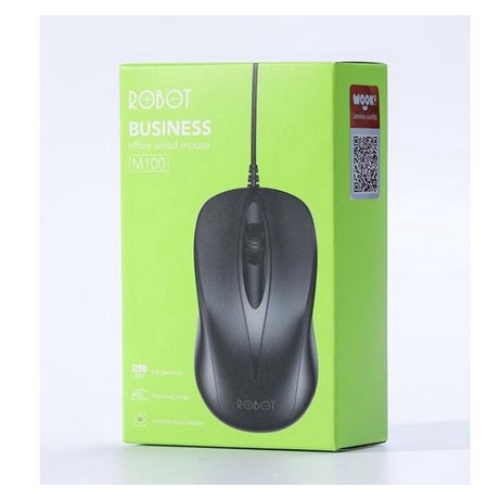 ITSTORE Robot M100 Wired Mouse Laptop Komputer Mouse USB Kabel 1200 DPI M-100 M 100  - GARANSI RESMI 1 TAHUN