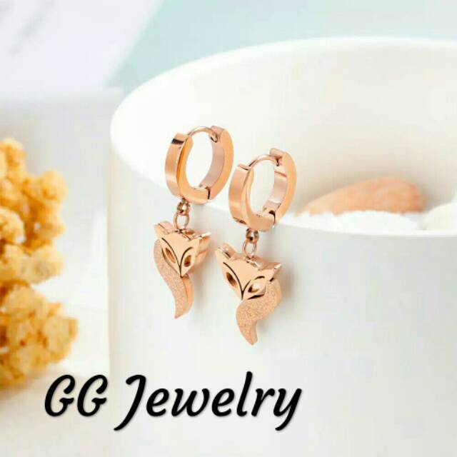 GG Anting Jepit Aksen Rubah Titanium#AT-107B