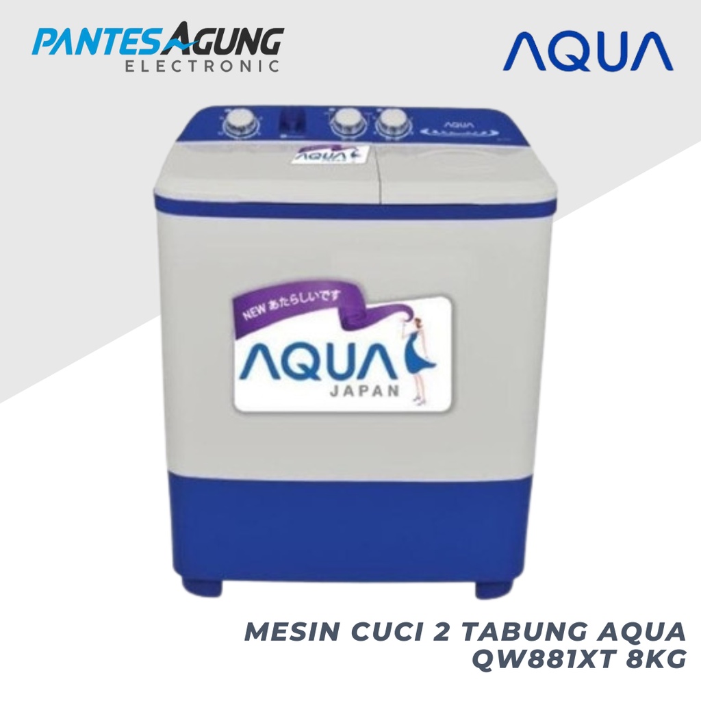 MESIN CUCI 2 TABUNG AQUA QW881XT 8KG khusus bdg