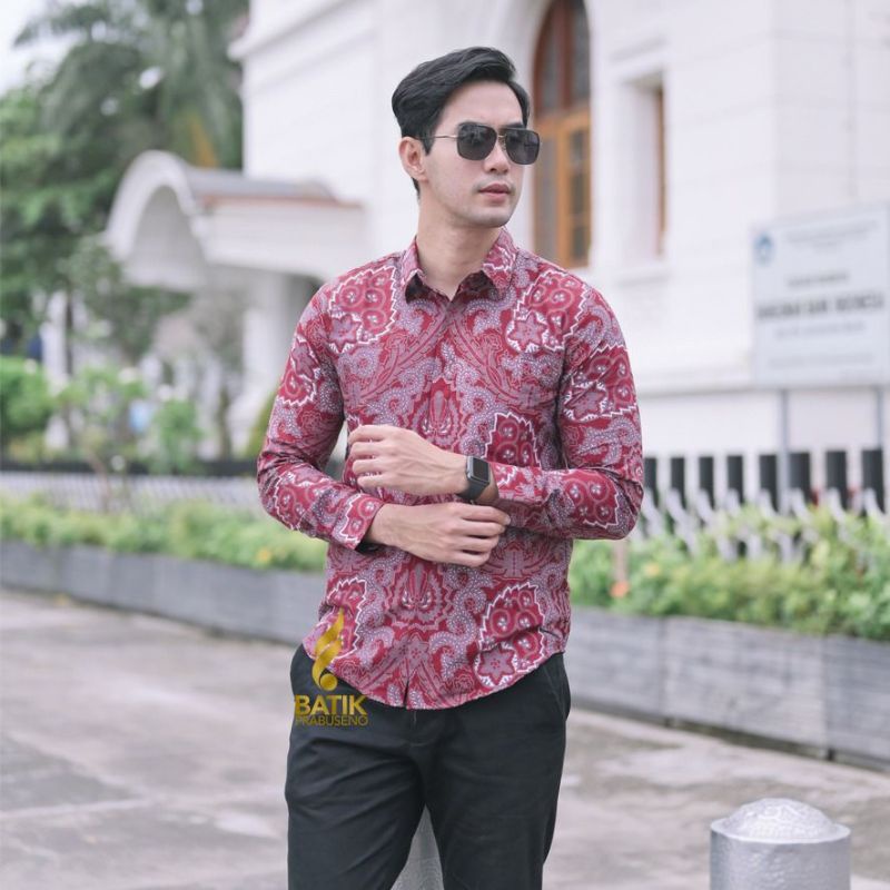 HARGO DALEM Kemaja Batik Pria Dewasa Lengan Panjang Baju Laki-Laki Premium Model Slimfit Ori Batik P