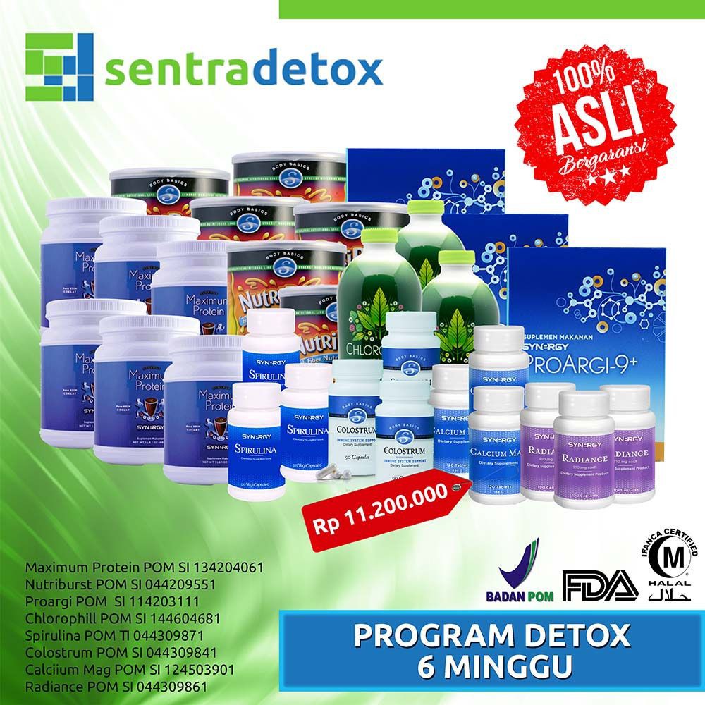Premium Detox 6 Minggu Sentra Detox Synergy (Rp 15.101.400) | Harga PROMO HEMAT Rp 3.901.400