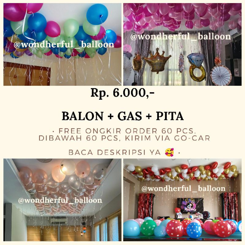 Balon Gas Helium Jakarta Gratis Ongkir ( BACA DESKRIPSI )
