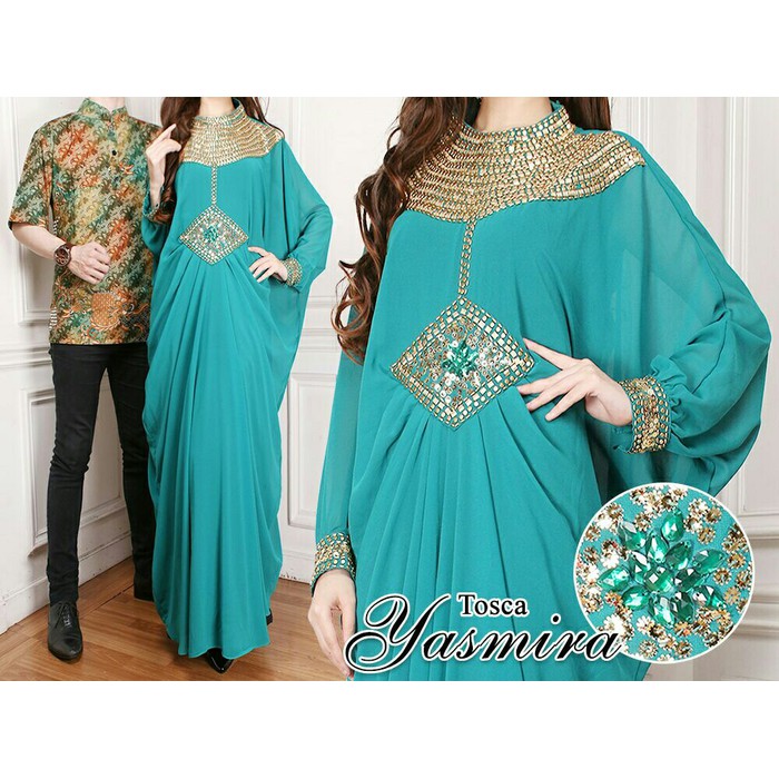 Baju pakaian Couple Kaftan Mote Yasmira terbaru modern trendy