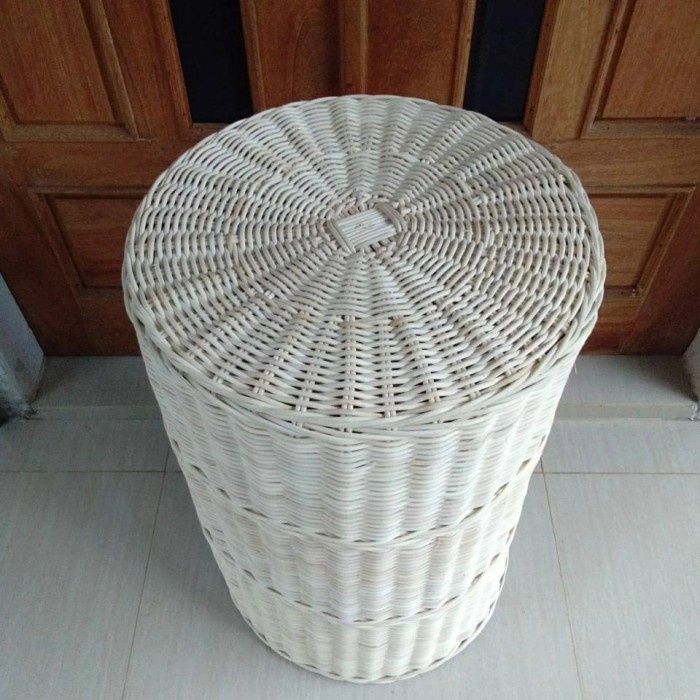 kursi rotan bulat kayu besar murah 40X40X60 CM