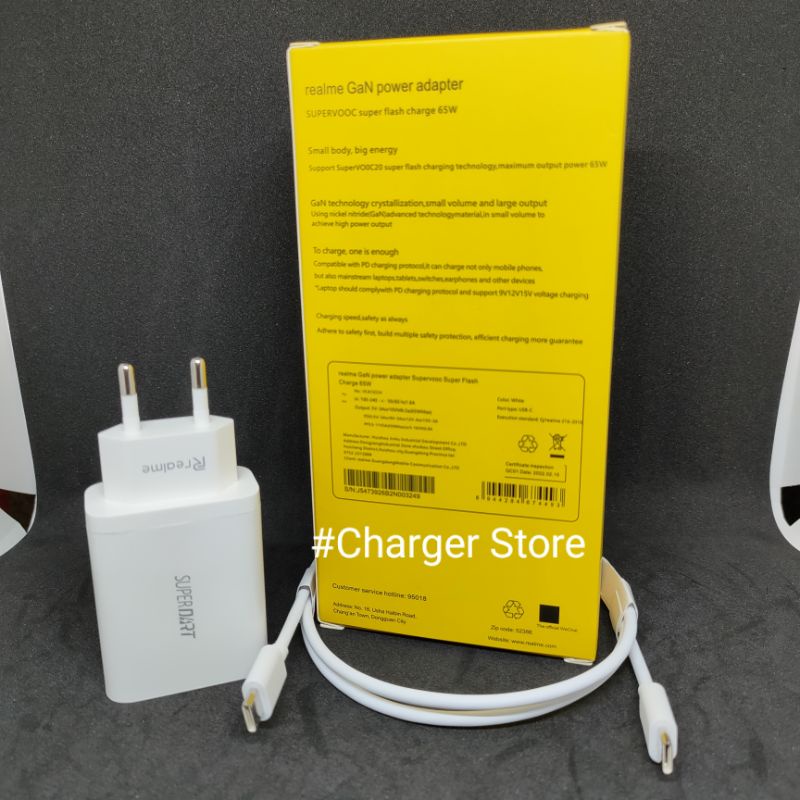 Charger Realme PD Type C Ke Type C ORIGINAL 100% 65W 6.5A SUPER Fast Charging Super VOOC DART