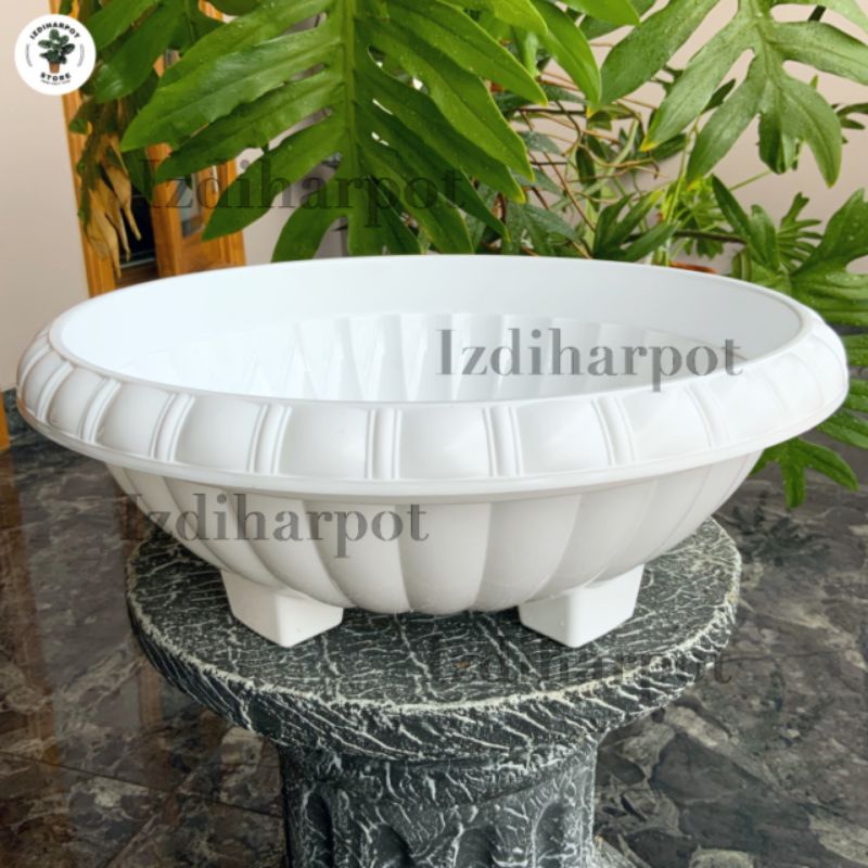 Pot bunga tanaman plastik bonsai lovenia PBL 1037 PUTIH 36cm - LOVENIA