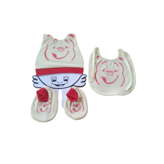 set Topi bayi / Slabber makan bayi / Sepatu kaos kaki bayi murah