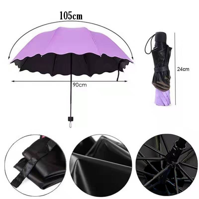 3D Payung Lipat Magic Umbrella Dimensi Lapisan Hitam Anti UV⭐Toko13⭐