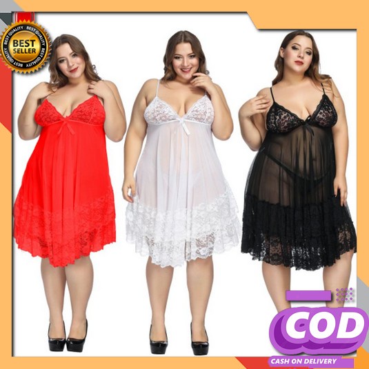 Setelan Lingerie Sorex 7035 Termurah Di Shopee Lingerie  Xxl - 6Xl Jumbo Wanita Sexy Teddies Transp