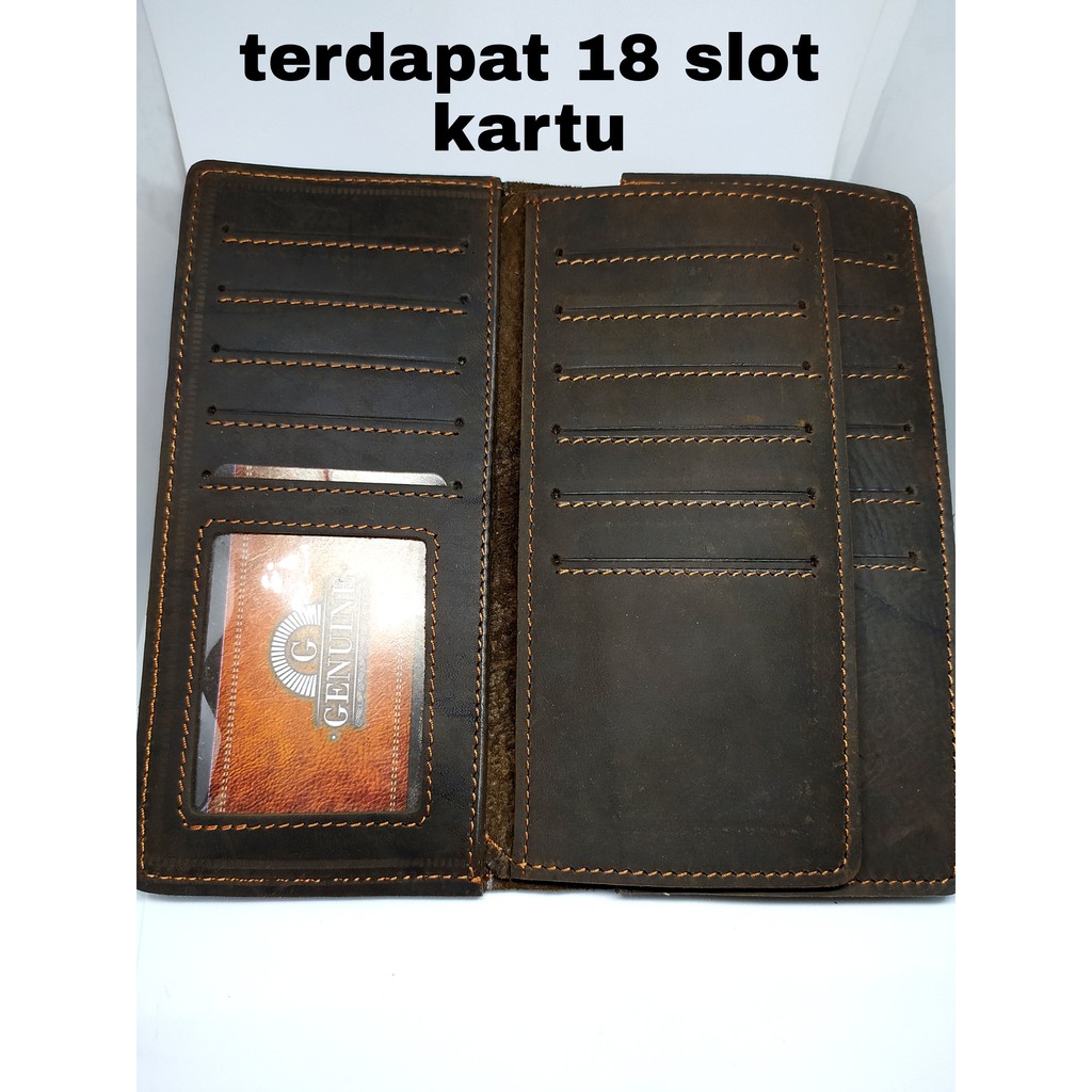 Dompet Kulit Asli Crazy Horse - Dompet Pria Kulit Sapi Asli Tahan Api - Dompet Kulit Asli Pria Original Distro Murah