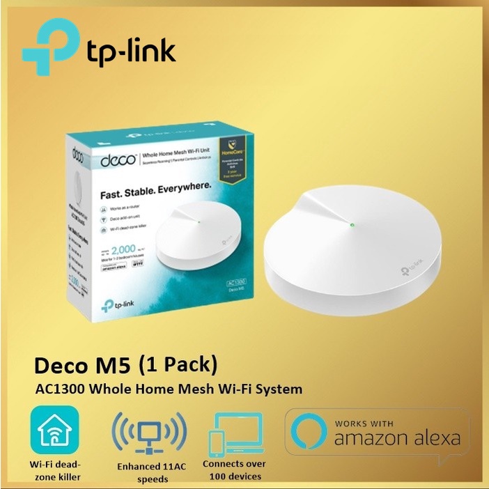 TP-LINK DECO M5 AC1300 Whole Home Mesh Wi-Fi System (1 PACK)