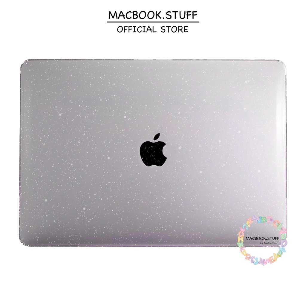 MACBOOK Case GLITTER TRANSPARAN Bening NEW AIR PRO RETINA 11 12 13 14 15 16 INCH NON /  WITH CD ROOM / TOUCHBAR / TOUCH ID / M1 2020 2021 2022