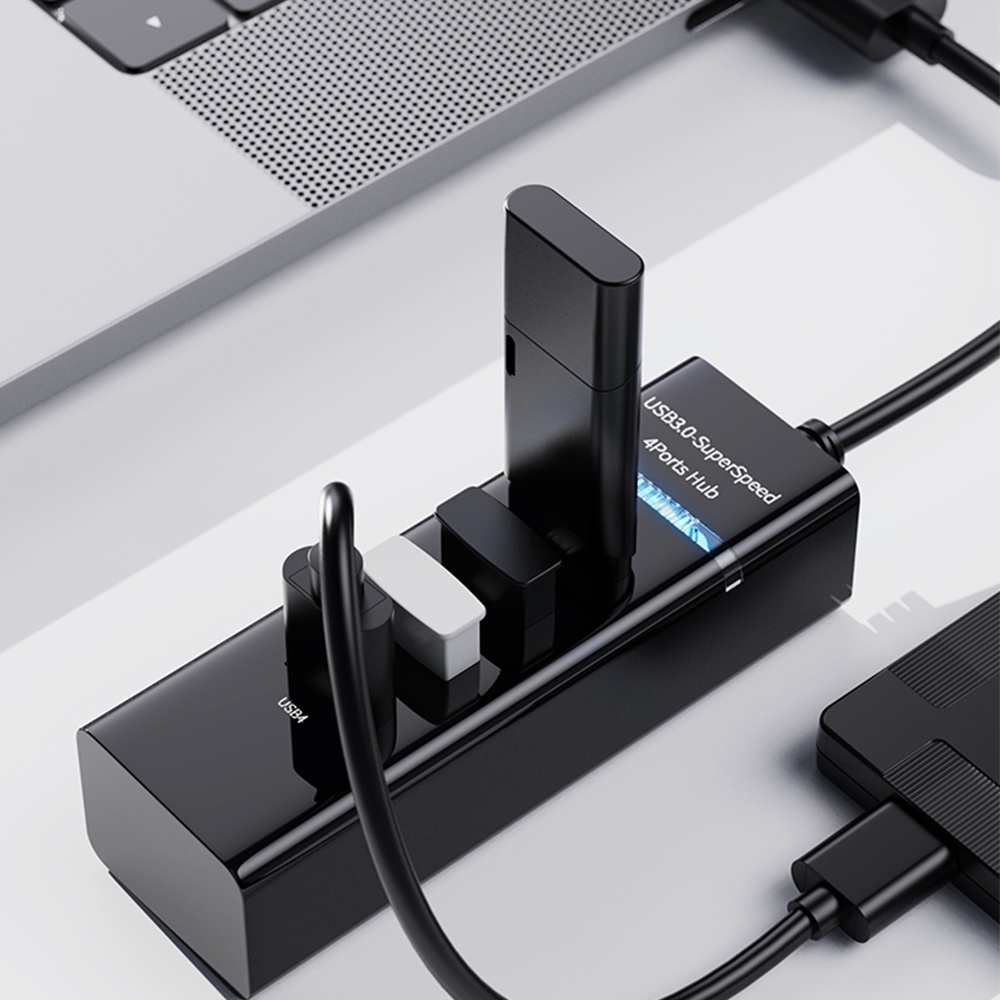 USB HUB Actual【COD】4 Port USB Hub 3.0 High Speed up To 5Gbps For USB/Flash Disk/Mouse/USB/Keyboard/Hard Disk Reader/Laptop/Computer