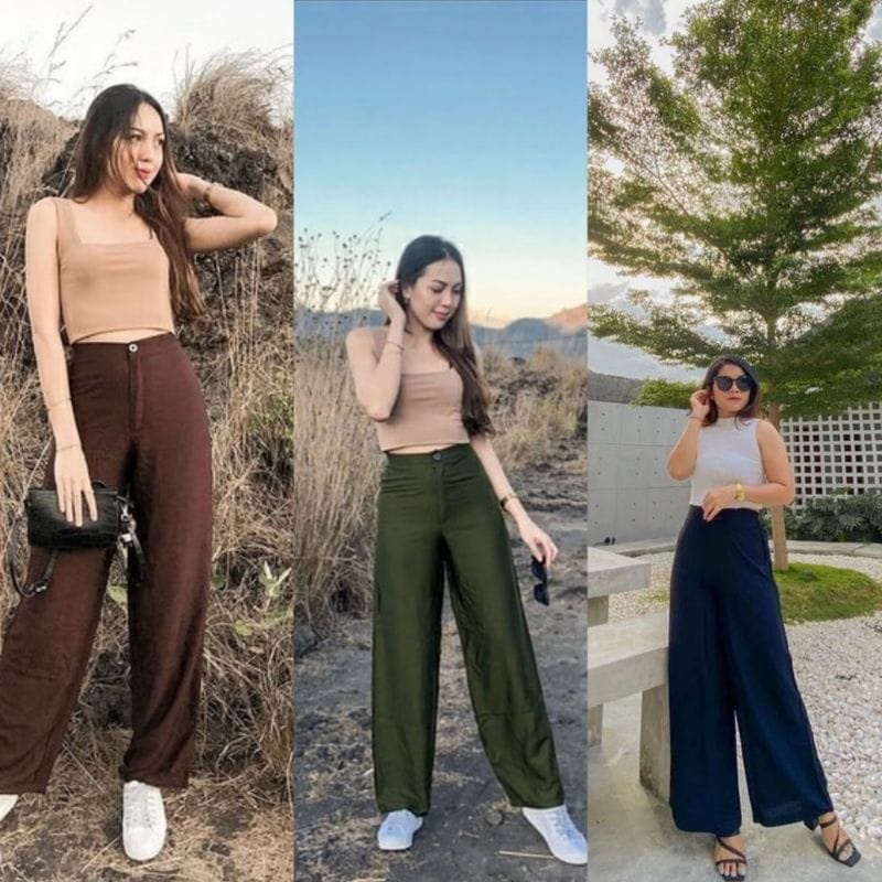 BEFAST - ZEC OOTD Wanita Celana Panjang Kulot AIZO / Kulot Hawai / Celana Panjang Kulot / Celana Kasual Perempuan / Fashion Wanita Kerja / Terlaris / Trendy / OOTD Wanita Korean / Celana Kulot Remaja Kekinian 2022