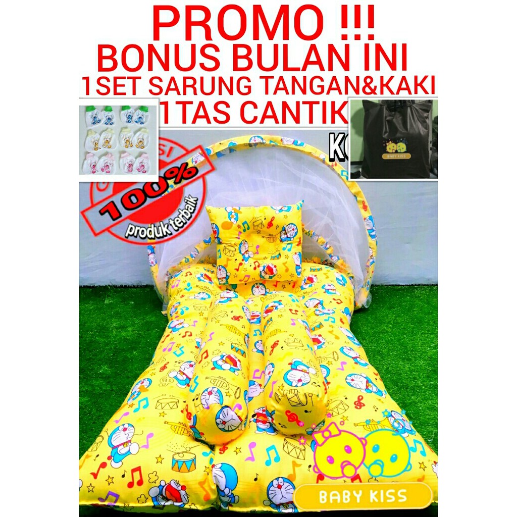 Kado Bayi Baru Lahir |  Tempat Tidur Bayi Anti Nyamuk |  Kasur Bayi Kelambu Lipat  Karakter Doraemon