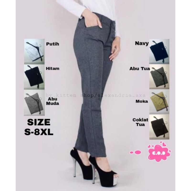 Celana formal wanita kerja kantor slimfit fashion trendy