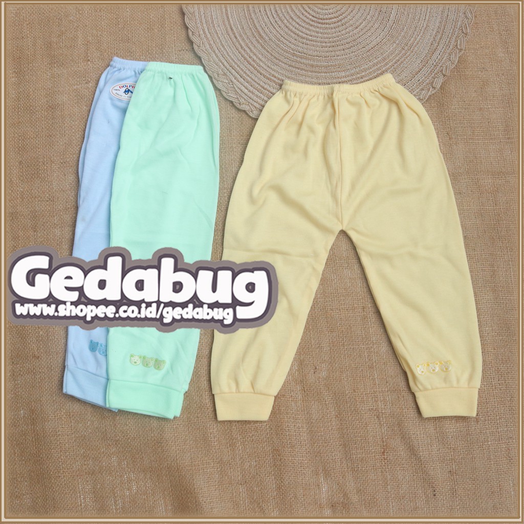 3 Pcs - Celana Panjang DOLPHIN | Celana Panjang Bayi &amp; Anak Warna Polos | Gedabug