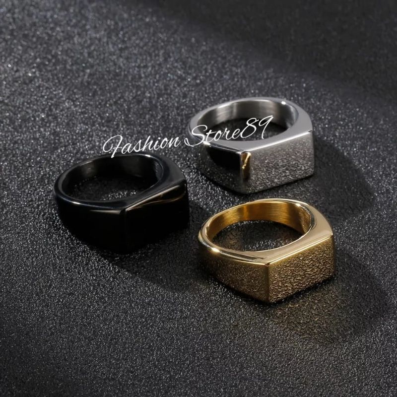 Cincin Pria Titanium Model Kotak Perhiasan Antikarat Fashion Pria Bestseller