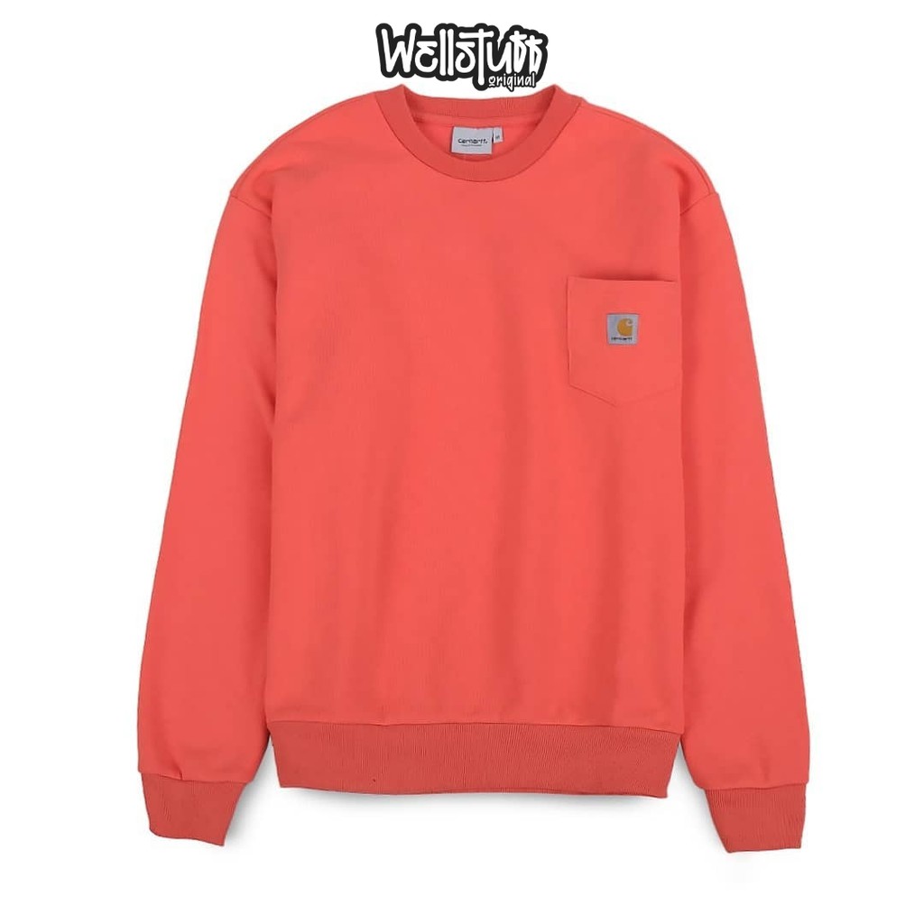 Jaket Sweater Carhartt / Carhartt WIP Pocket Sweatshirt Coral Red