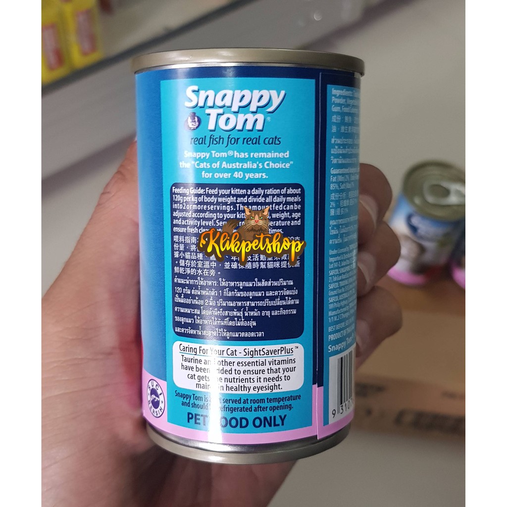 Makanan Basah Kucing kaleng kitten Baby Snappy Tom 150 gram Rasa Tuna