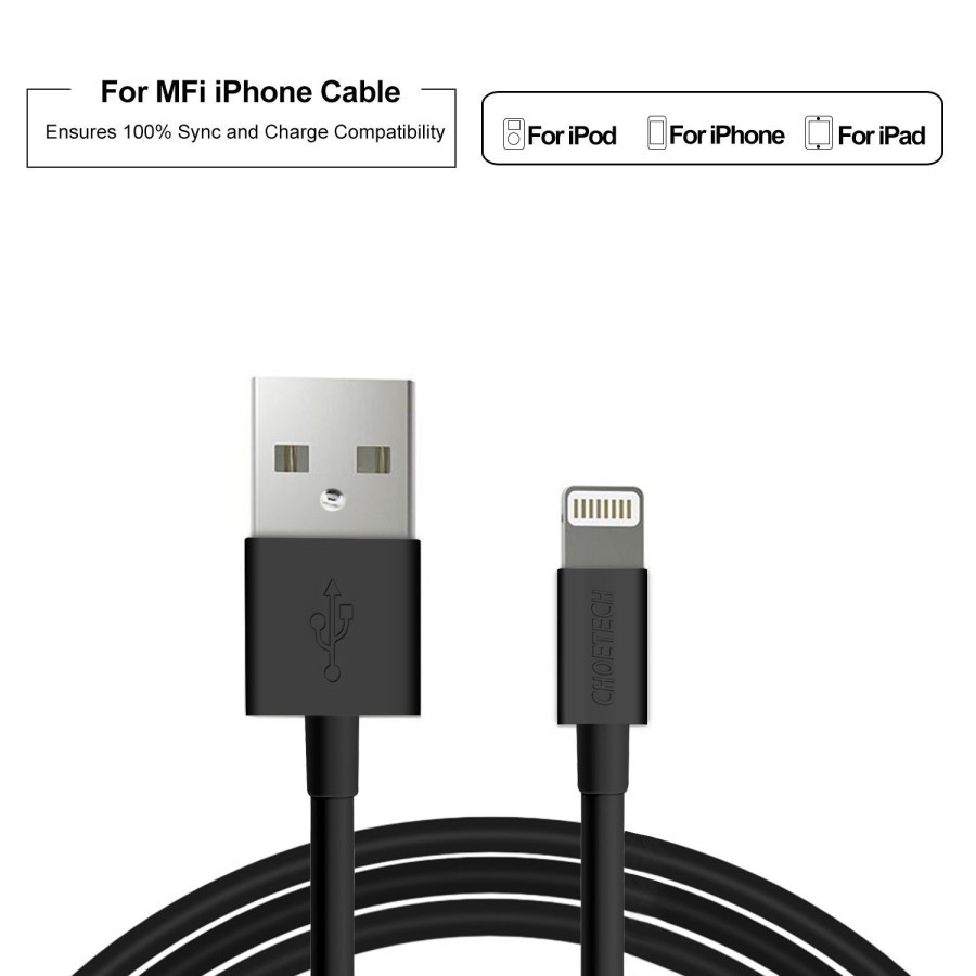 Usb to lightning 1.8m cable choetech Charge-Sync data 2.4a fot iphone-ipad-ipod ip0027