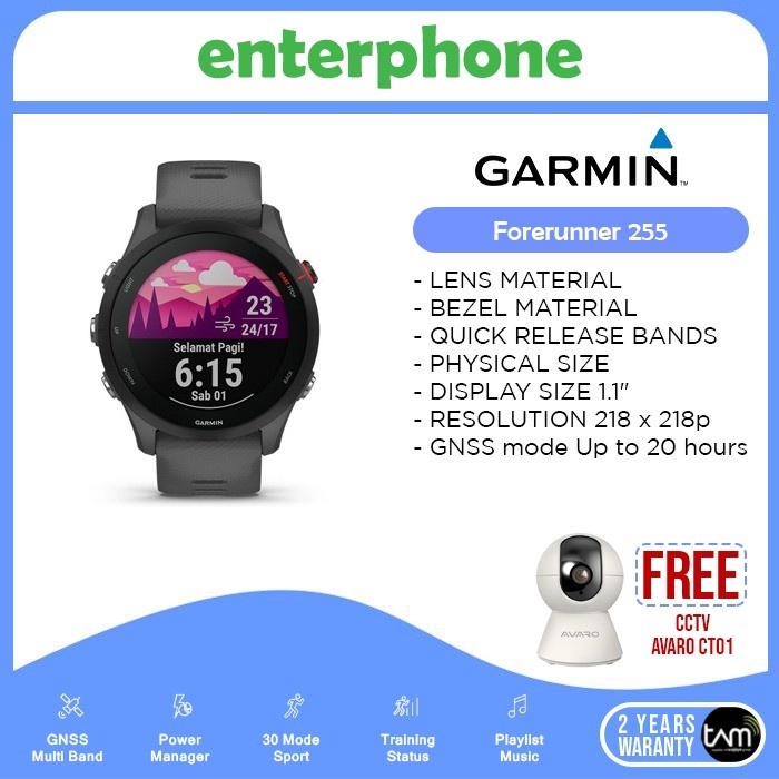 Garmin Forerunner 255 Smartwatch Original Garansi Resmi TAM