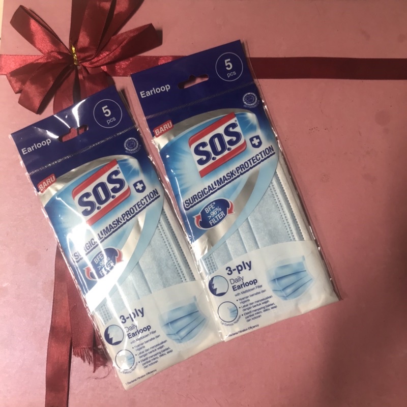 SOS Surgical Mask Earloop isi 5pcs
