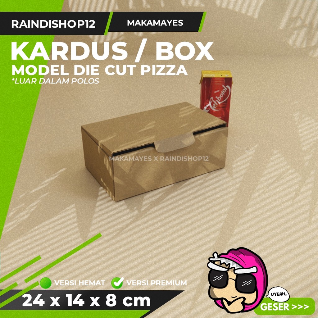 

(MIN 5 PCS) BOX 24 X 14 X 8 CM KARDUS DIE CUT PIZZA KEMASAN PACKAGING KADO