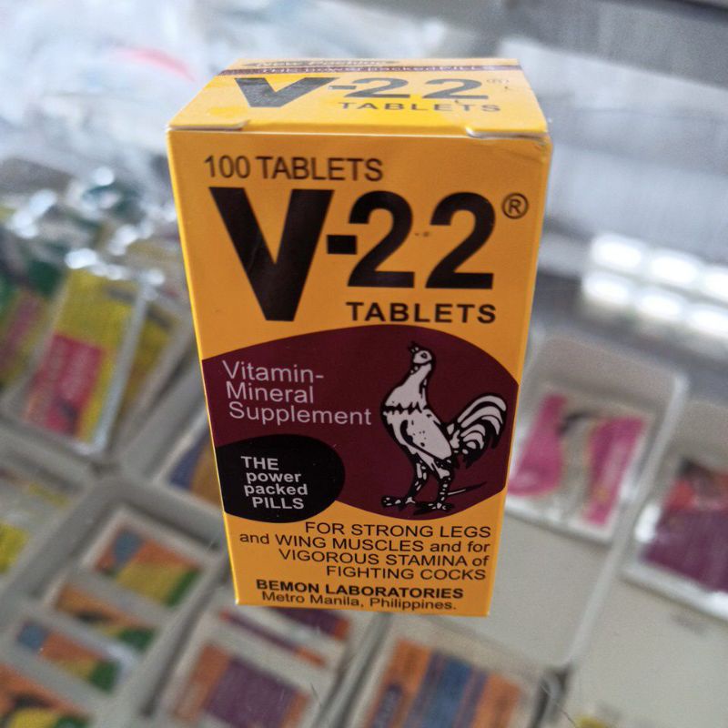 V22 vitamin mineral dan suplemen ayam aduan atau ayam tarung