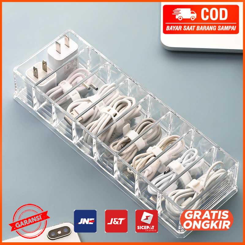 Kotak Kabel Organizer Cable Storage Box 8 Slot