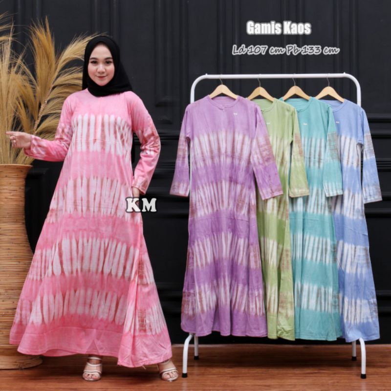 Gamis Kaos Abstrak Jumbo Kekinian Busui Resleting Depan Homedress Terbaru Termurah