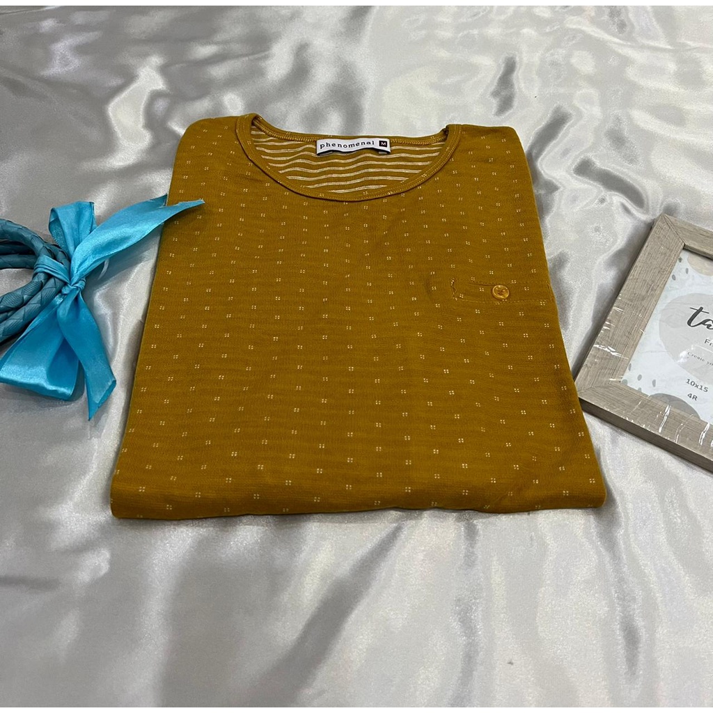 ☑️Kaos Atasan Phenomenal Bintik Full Merek M.L.XL.XXL-Lemon