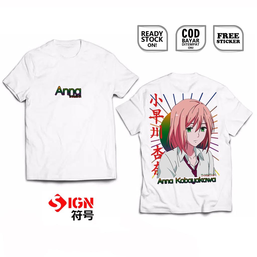 KAOS ANNA KOBAYAKAWA NIJIIRO DAYS WAIFU ANIME MANGA NATSUKI HASHIBA MARI TSUTSUI WATARU MOCHIZUKI TOMOYA MATSUNAGA KEIICHI KATAKURA JAPAN CULTURE COSPLAY BAJU JEPANG OTAKU WIBU - SIGN CLOTH