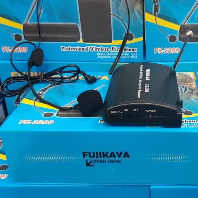 Mic wireless FUJIKAYA FK-3399.mic headset + jepit.cocok buat imam atau pidato