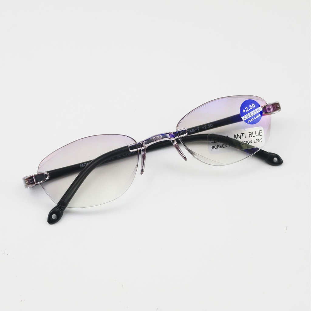 Kacamata Baca Lensa Plus (+) Anti Radiasi Pria Wanita Uk +1.00 s/d +3.00 Kacamata Plus Kaca Mata Rabun Dekat Reading Glasses Unisex Kacamata Rimless