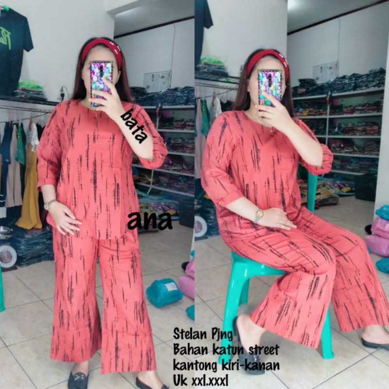 celana stelan street baju tidur baju jalan celana santai pakaian wanita stelan fenjaya Samarinda Jkt